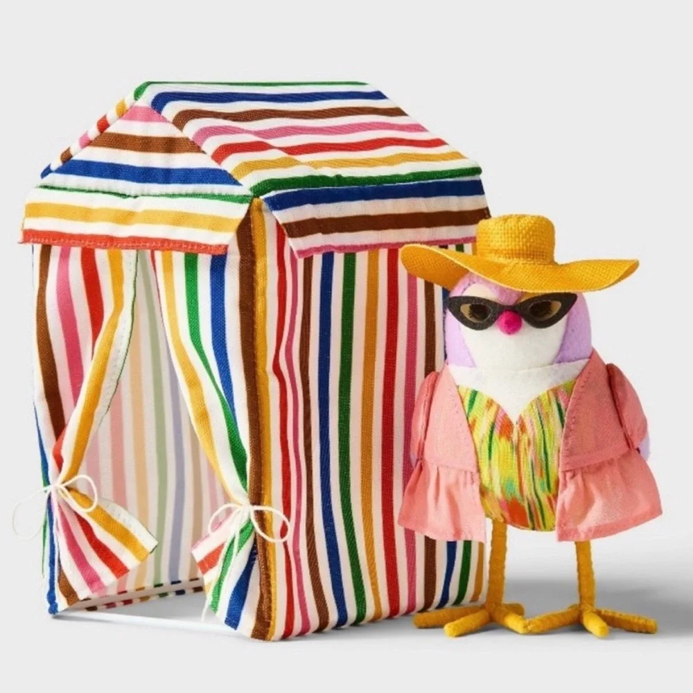 Target Featherly Friends Rainbow Striped Fabric Cabana Tent PRIDE Poolside